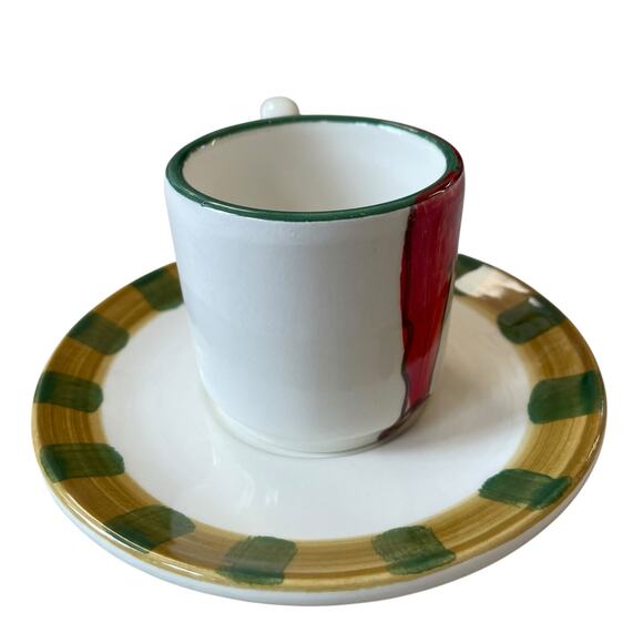 Vietri Old St. Nick Espresso Cup Saucer NEW - Picture 13 of 14